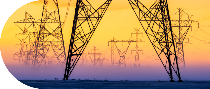 Torre eléctrica al atardecer