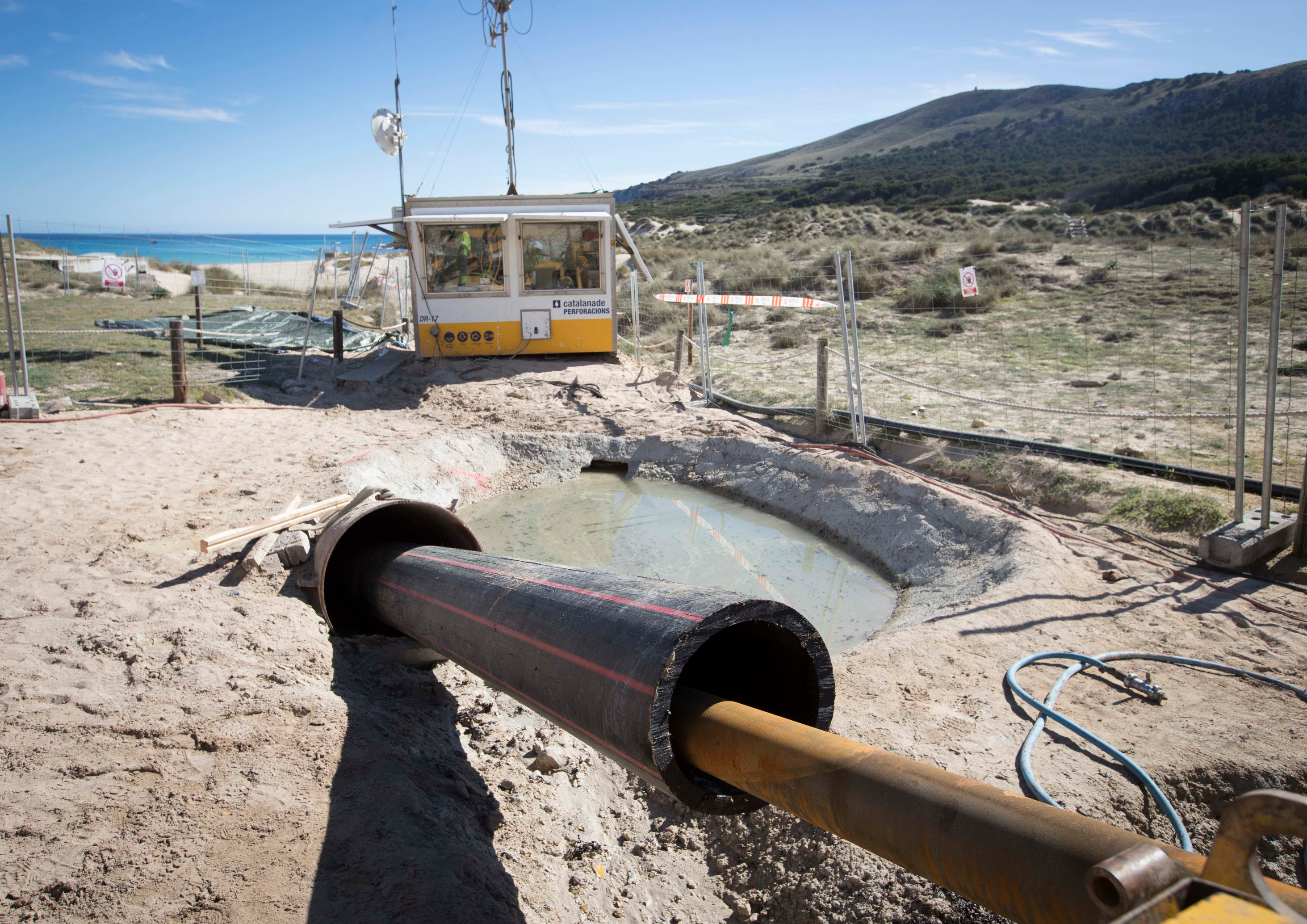 Obras de perforación en Menorca