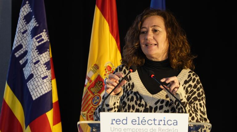 La presidenta del Govern Balear, Francina Armengol, en un momento de su intervención. 