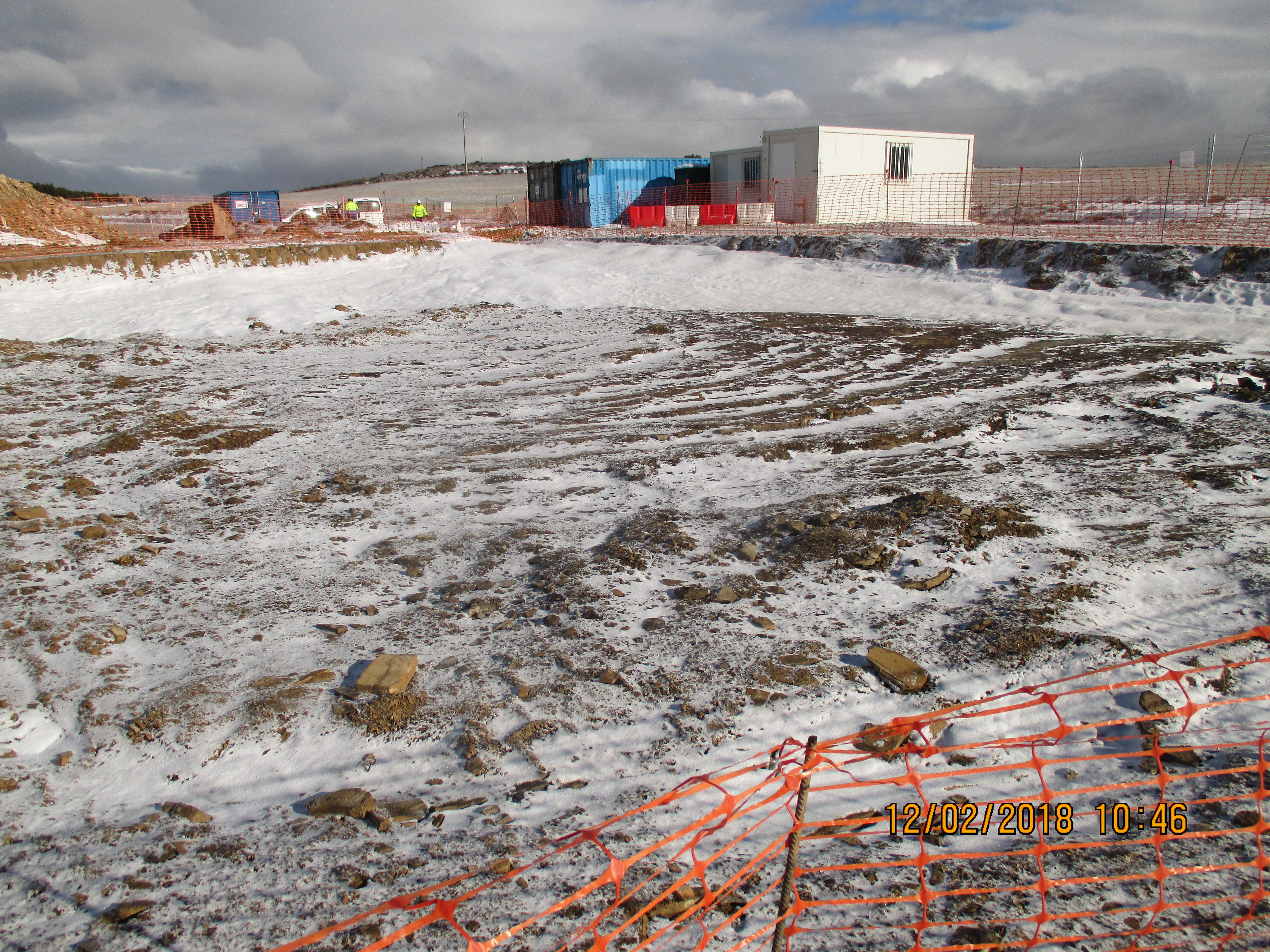 Snow covering the site