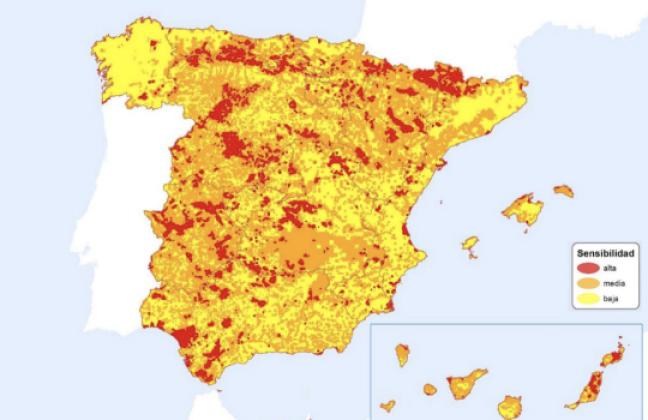 Mapa de sensibilidad de España